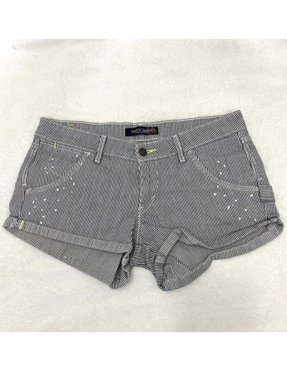 Levi’s Jeans Genuinely Crafted Railroad Striped Short Carpenter Shorts Size 7